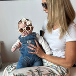 XK 8017 Polarised Round Sunglasses and Headband (Kids) - Cream White Brown