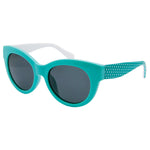 Clover Cat Eye Polarised Sunglasses (Kids) - Turquoise Green Smoke