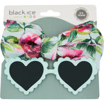 Daisy Polarised Heart Sunglasses and Headband (Kids) - Mint Green Smoke