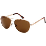 Drew Metal Aviator Sunglasses (Unisex) - Gold Brown