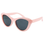 Harper Cat Eye Polarised Sunglasses (Kids) - Pink Sparkle Smoke