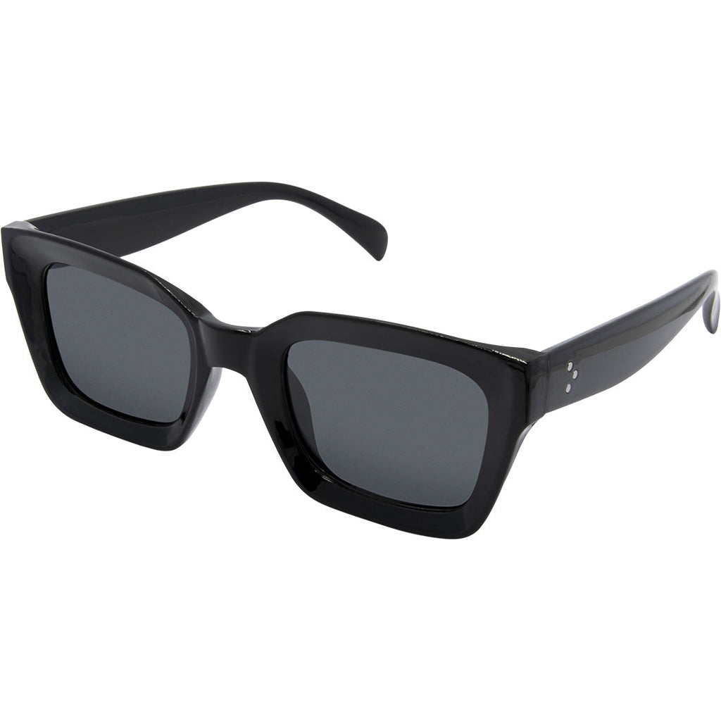 Jagger Polarised Retro Square Sunglasses (Unisex) Black Smoke - Technical View