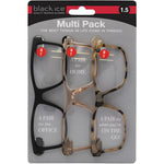 Jules Rectangle Reading Glasses Multi Pack in Black, Champagne, and Tortoise Shell