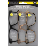Jules Rectangle Reading Glasses Multi Pack in Black, Champagne, and Tortoise Shell