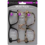 Jules Rectangle Reading Glasses Multi Pack in Black, Champagne, and Tortoise Shell