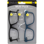 Jules Rectangle Reading Glasses Multi Pack in Black, Clear, and Navy