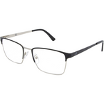 LPM 4155 Black Silver Rectangular Reading Glasses