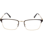 LPM 4155 Black Silver Rectangular Reading Glasses