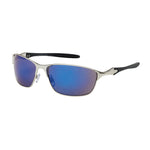 Malcolm Metal Wrap Around Sunglasses (Men) - Silver Blue