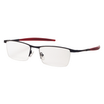 Metal 4061 Rectangle Reading Glasses - Black Red