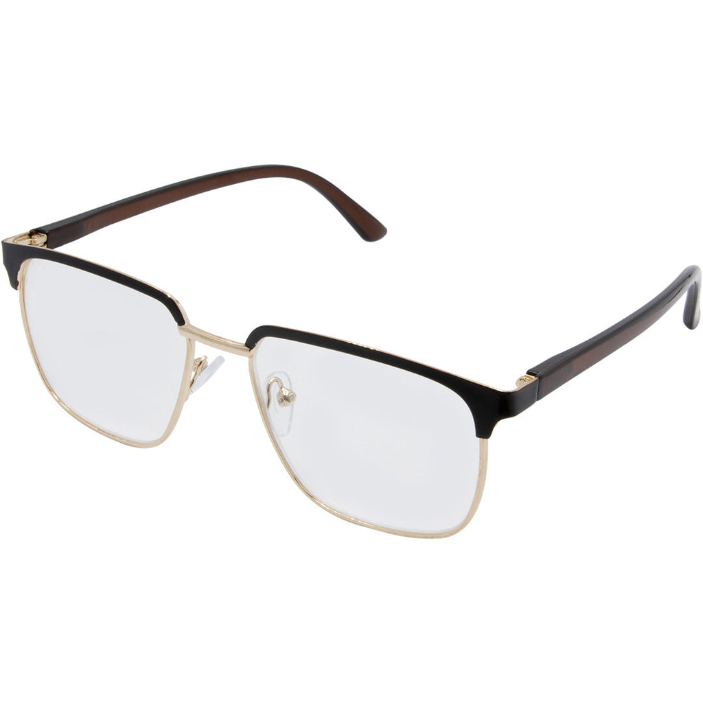 Metal 4139 Square Men s Reading Glasses Gold Brown Black Ice