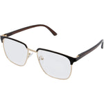 Metal 4139 Square Men's Reading Glasses - Gold Brown
