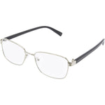 Metal LM 4140 Rectangle Unisex Reading Glasses - Black Silver