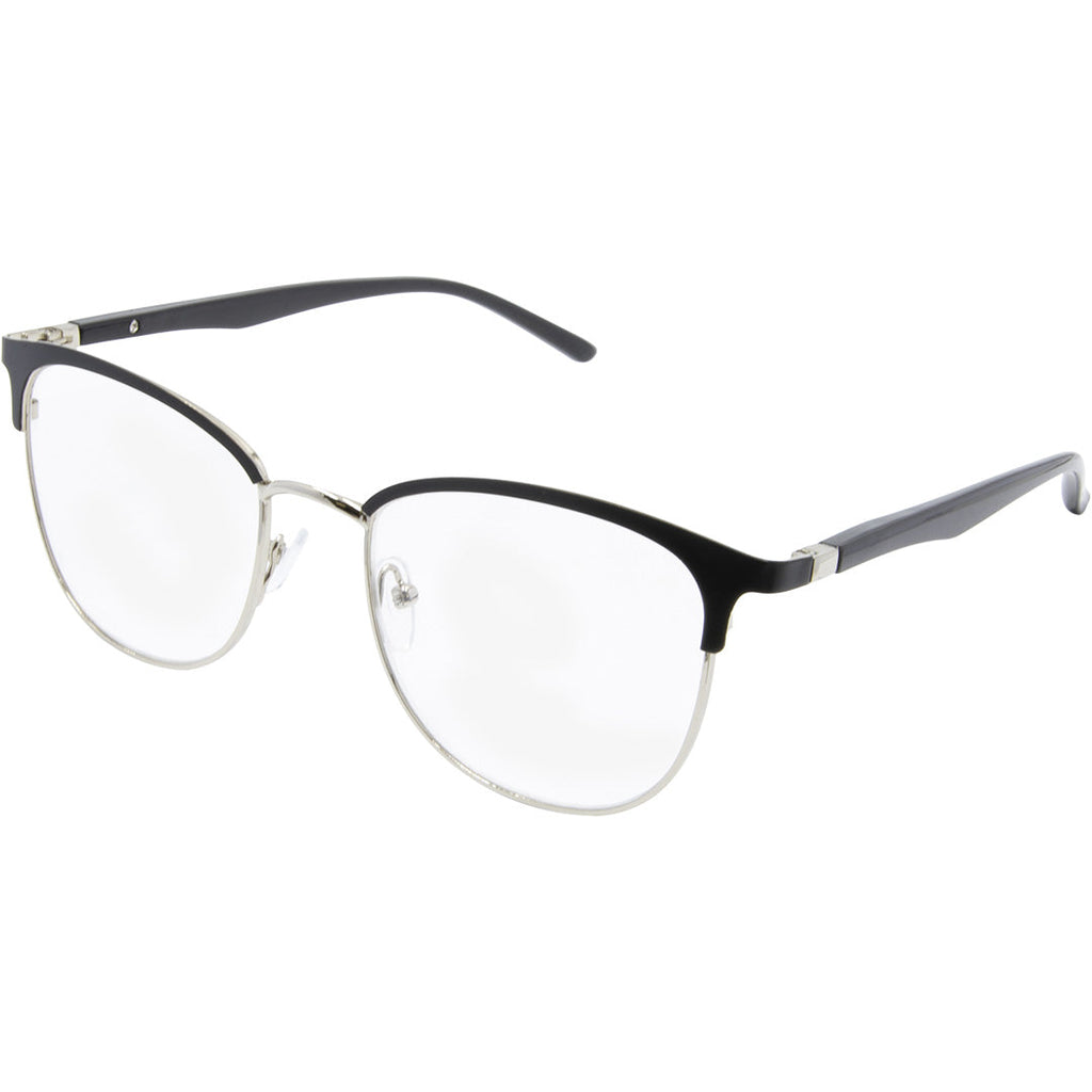 Metal LM 4141 Clubmaster Men's Reading Glasses Black Silver