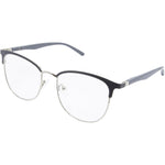 Metal LM 4141 Clubmaster Men's Reading Glasses - Silver Grey