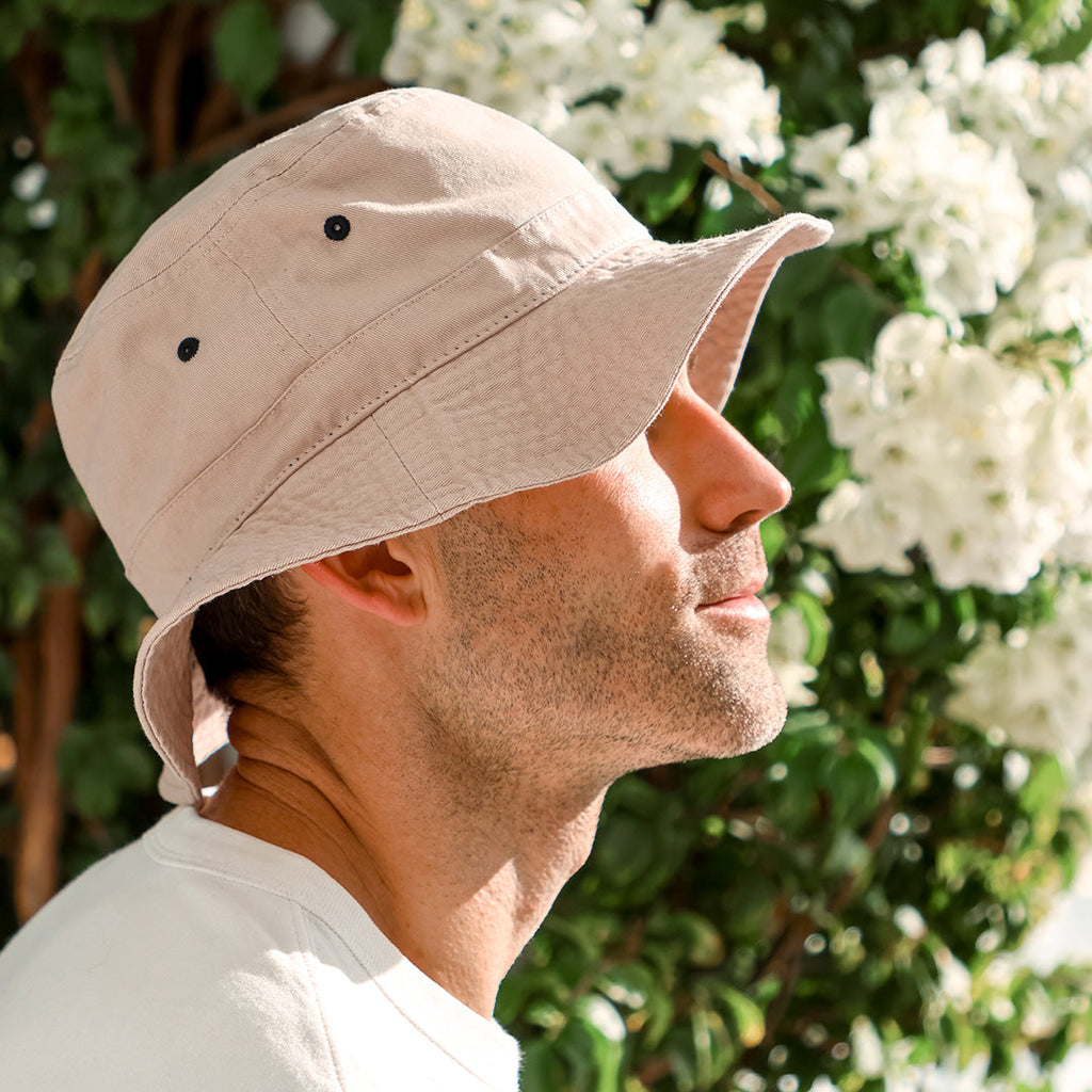 Oscar Mens Bucket Hat - Stone - Black Ice