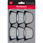 Jamie Square Reading Glasses Multi Pack in Black, Black and Tort