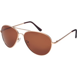 Riley Polarised Aviator Sunglasses (Unisex) - Gold Brown