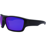 Leo Premium Polarised Wrap Around Sunglasses - Black Blue