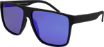 Jude Premium Polarised Square Sunglasses - Black Blue Mirror