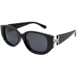 Isla Premium Polarised Oval Sunglasses - Black Smoke