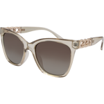 Olivia Women's Premium Polarised Cat's Eye Sunglasses - Translucent Beige