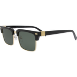 Relic Premium Polarised Rectangle Clubmaster Retro Sunglasses - Black G15