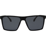 Theo Men's Polarised Rectangle Sunglasses - Grey Rubber Smoke