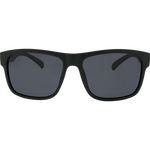 Lance Polarised Rectangle Sunglasses - Black Rubber Smoke