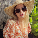 Jade Polarised Round Sunglasses (Women) - Black Smoke