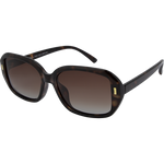 Mila Women's Polarised Rectangle Sunglasses - Brown Tort