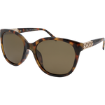 Ivy Women's Polarised Round Cat Eye Sunglasses - Tort Brown