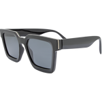 XR 7348 Retro Square Sunglasses - Black Smoke