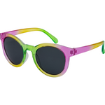 Willow Polarised Round Sunglasses (Kids) - Pink Green Yellow Smoke