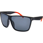 XA 7316 Polarised Shield Sunglasses (Men) - Black Red Smoke