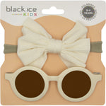 XK 8017 Polarised Round Sunglasses and Headband (Kids) - Cream White Brown