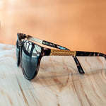 Grant Polarised Rectangle Sunglasses (Men) - Navy Silver