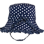 Polka Bucket Hat - Navy