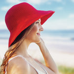 Women's Summer Hat - Wide Brim Red Victoria Beach Hat