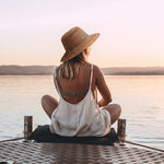 Lucy Raffia Bucket Hat- Latte Womens