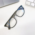 Logan Grey Square Blue Blocker Readers LB 4126