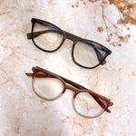 Darby Brown Round Blue Blocker Readers LB 4128