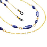 Premium Beaded Glasses Chain- Blue
