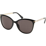Grace Polycarbonate & Metal Cats Eye - Black Smoke UV400 Sunglasses