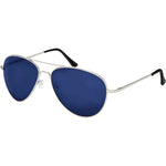 Riley Aviator Sunglasses (Unisex) - Silver Blue