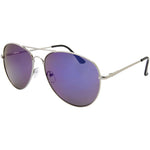 Riley Aviator Sunglasses (Unisex) - Silver Blue Purple
