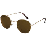 Lennon Round Sunglasses (Unisex) - Gold Brown