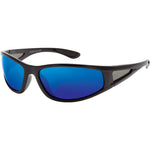 Mark Polarised Wrap Sunglasses (Unisex) - Black Blue