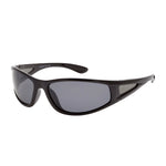 Mark Polarised Wrap Sunglasses (Unisex) - Black Smoke