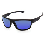 Laurence Polarised Wrap Sunglasses (Unisex) - Black Blue